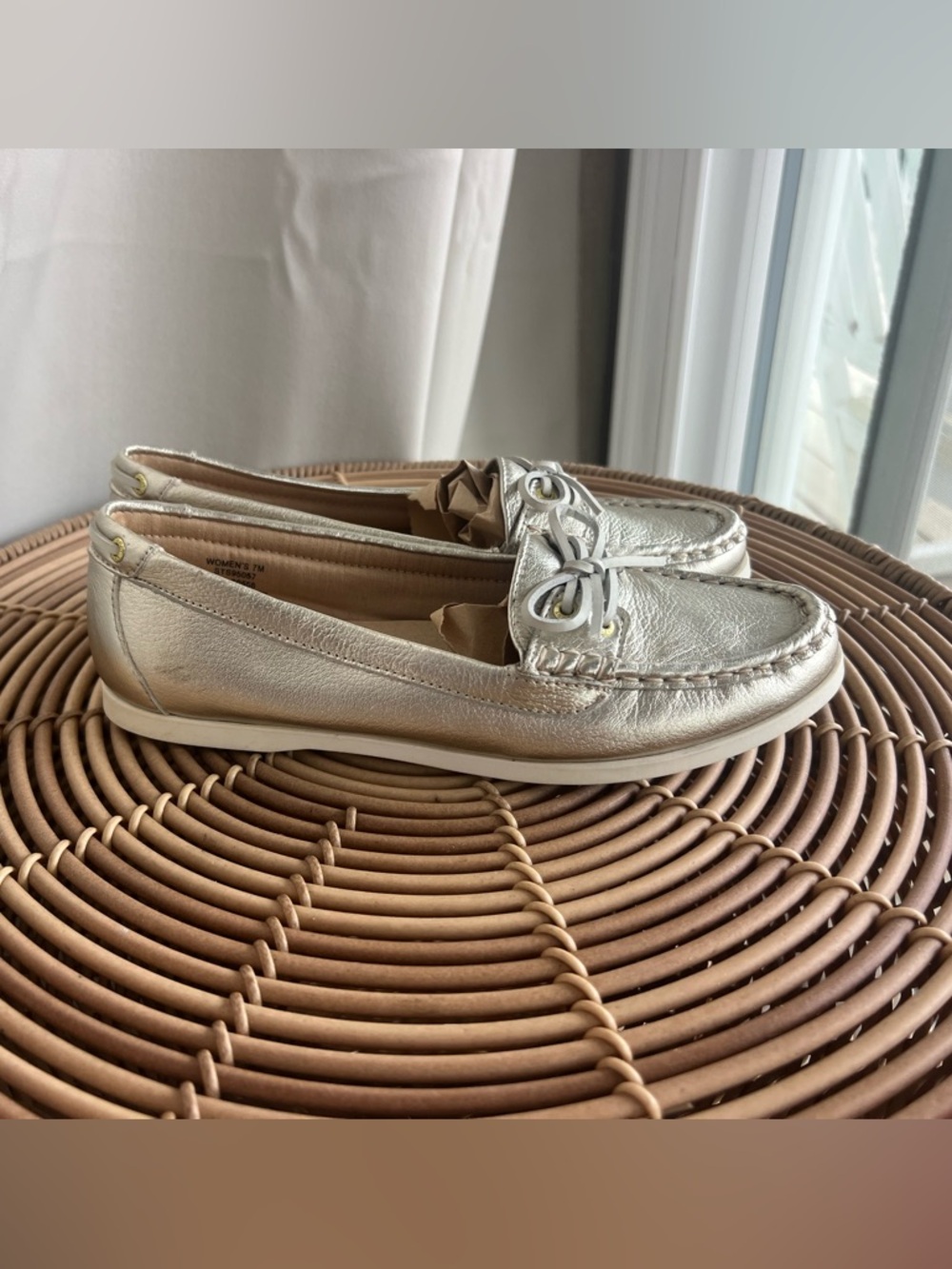 Sperry Women’s Gold Top Sider Boat Shoes Preppy Nautical Lace Up Moc Toe Size 7M